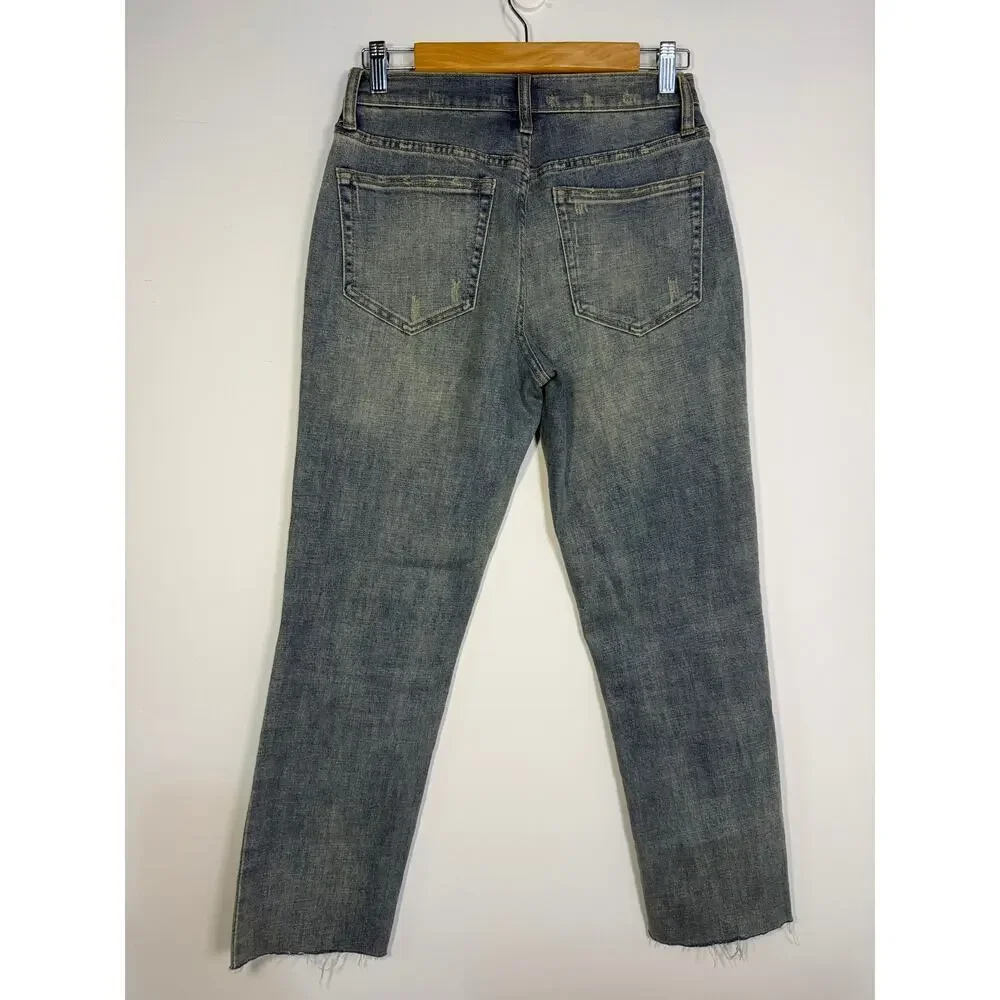 Oliver Logan Womens 4/27 Jeans Crosby Relaxed Taper Raw Hem Distressed Size 25 - Picture 6 of 8